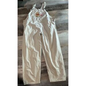 Vintage Disney Catalog Winnie the Pooh Piglet Embroidered Overalls Cream XL